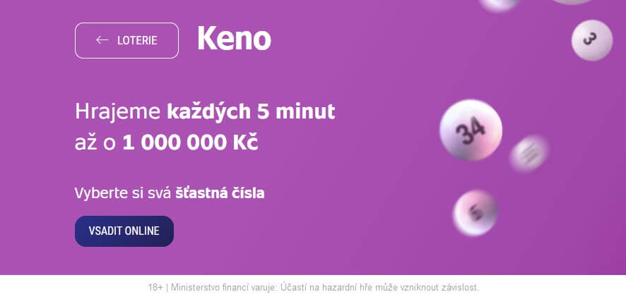 Keno výsledky a kontrola tiketu