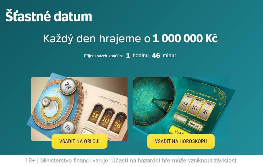 Šťastné datum kontrola tiketu a výsledky